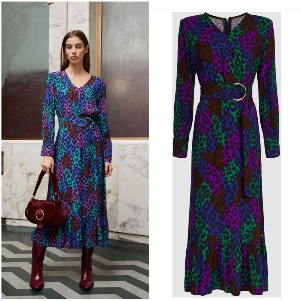 Fabienne Chapot Carlotta Leopard Print Maxi Dress Size 40 US 8